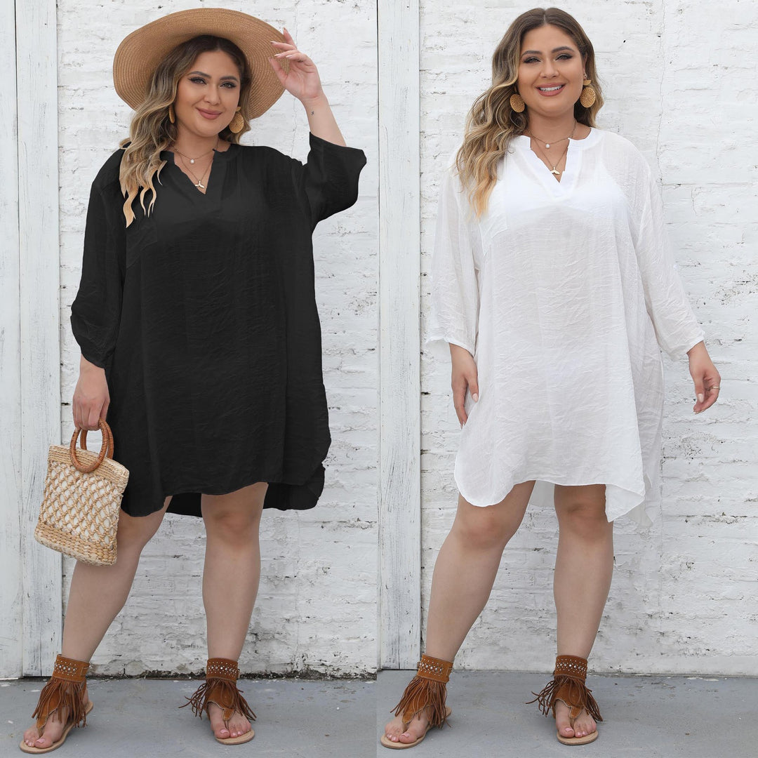 Damen lässiges Strandkleid mit seitlichem Schlitz Drune