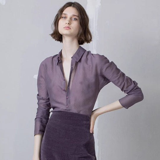 Damen elegante und transparente Bluse Drune