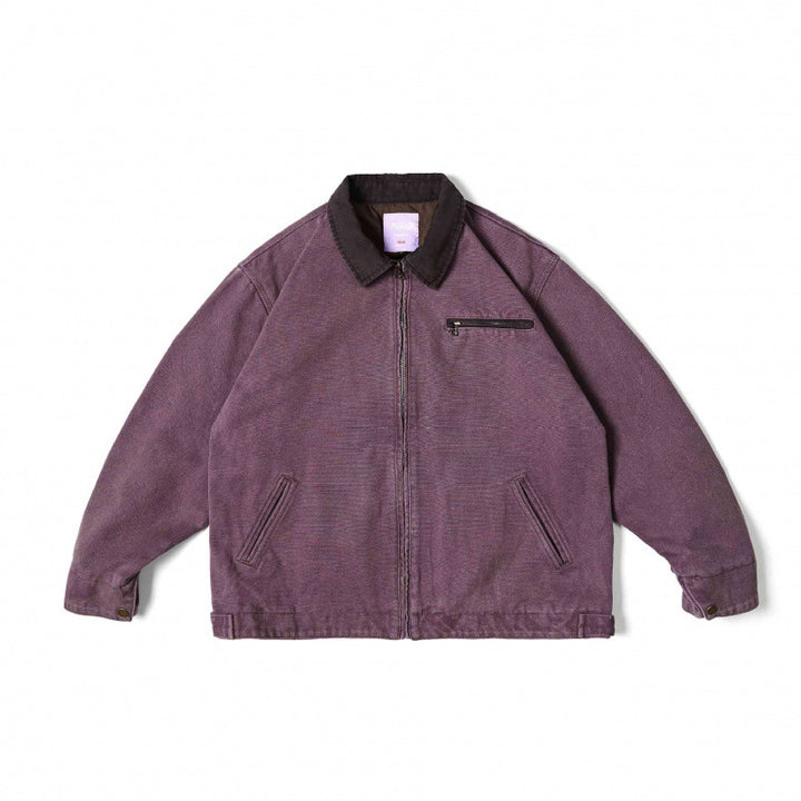 Unisex Weit geschnittene Blousonjacke im Worker‑Look mit Cordkragen und Brustreißverschluss Drune