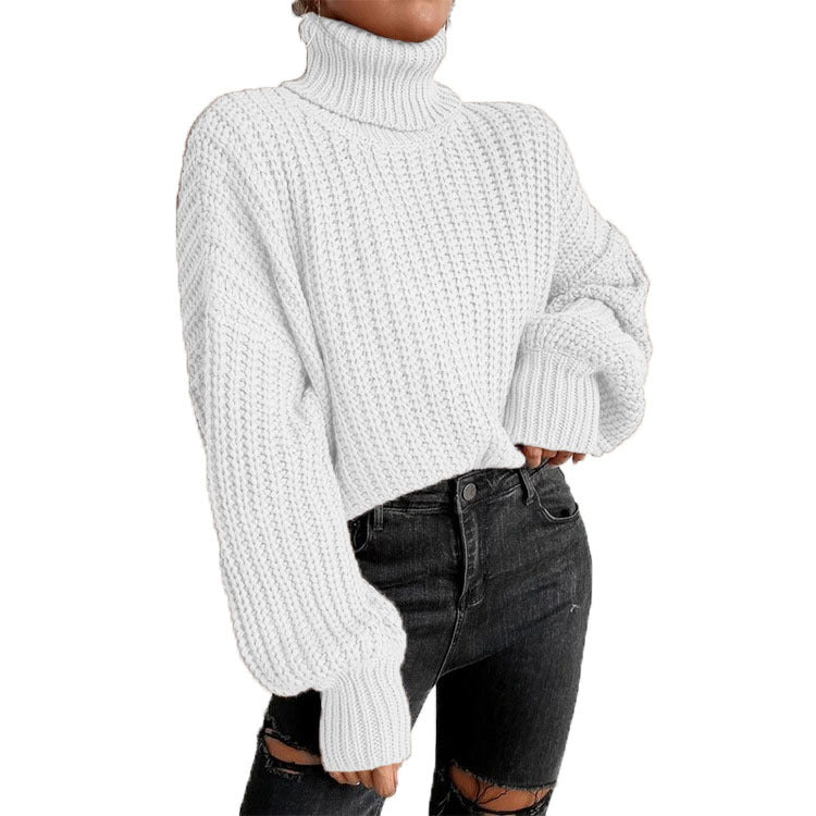 Damen kuscheliger Rollkragenpullover mit strukturiertem Strickmuster Drune