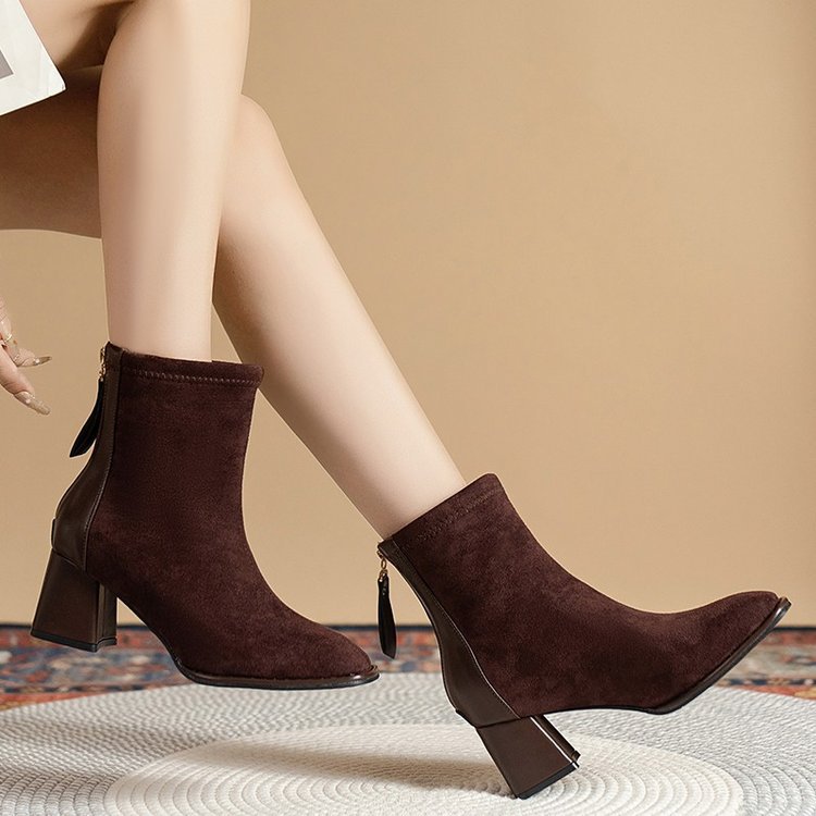 Damen Stiefeletten mit elegantem Blockabsatz und weichem Obermaterial Drune