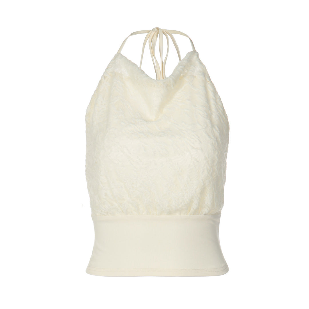 Damen Halter-Top mit raffiniertem Stoffmix Drune
