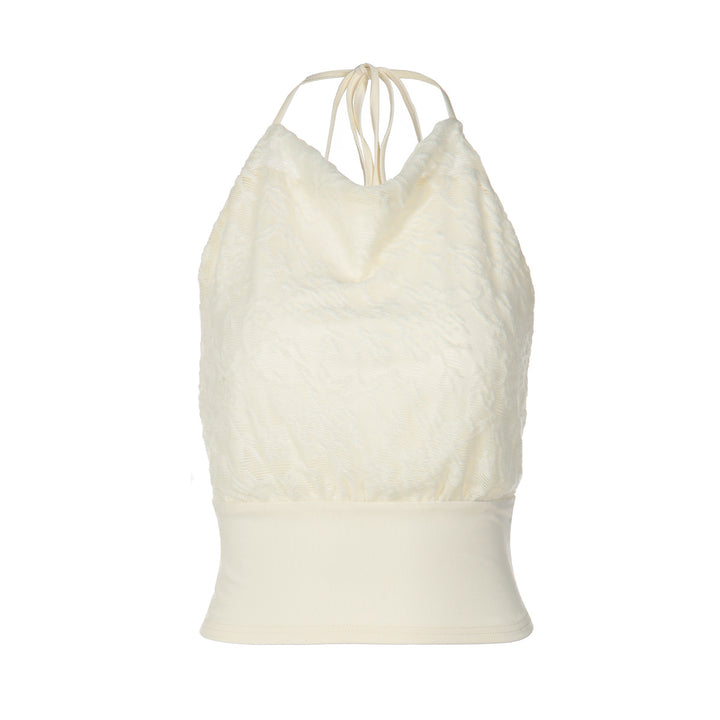 Damen Halter-Top mit raffiniertem Stoffmix Drune
