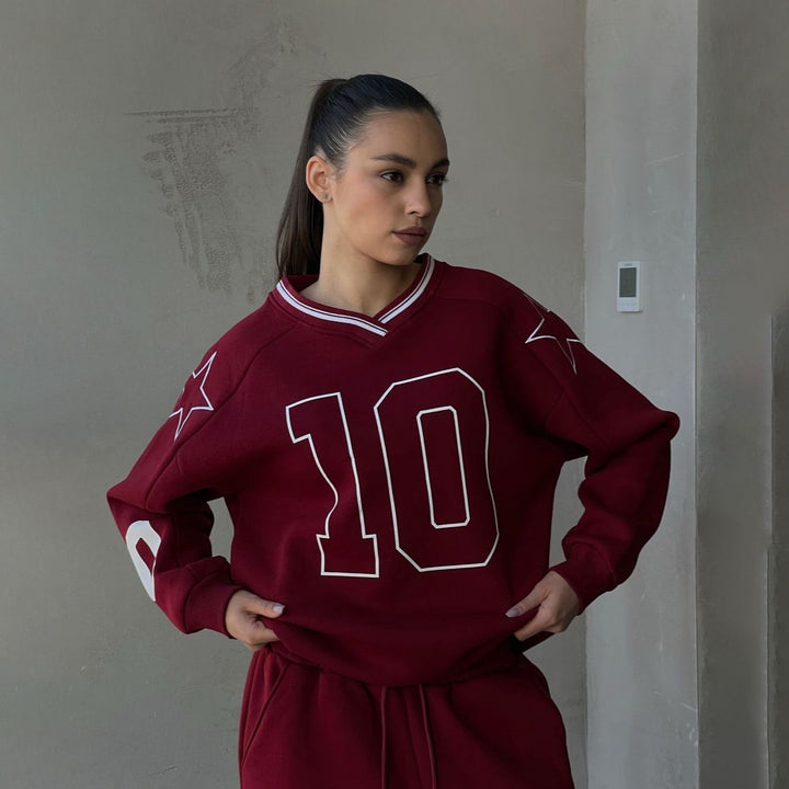 Damen Sportliches Freizeitanzug mit weitem Schnitt und lässigem Design Drune