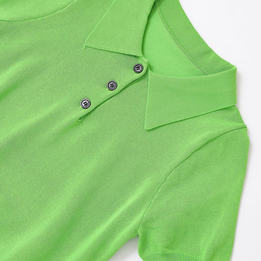 Damen Elegantes kurzärmliges Poloshirt mit klassischen Knöpfen Drune