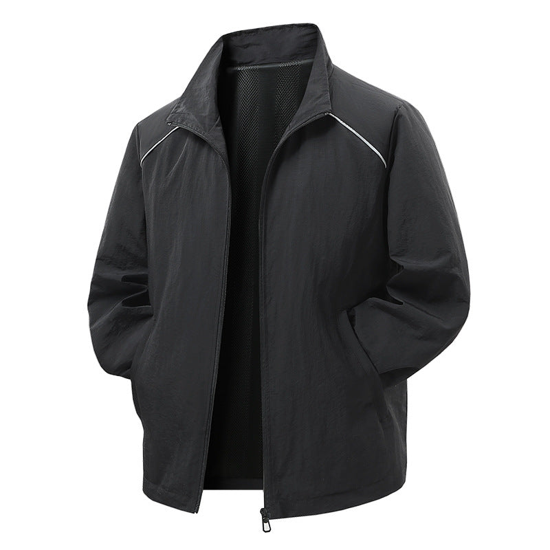 Herren Leichte Wind- und Regenjacke mit Mesh-Innenfutter und reflektierenden Schulterpaspeln Drune