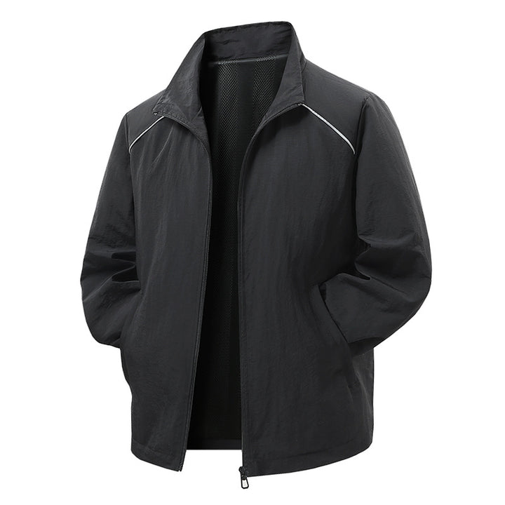 Herren Leichte Wind- und Regenjacke mit Mesh-Innenfutter und reflektierenden Schulterpaspeln Drune