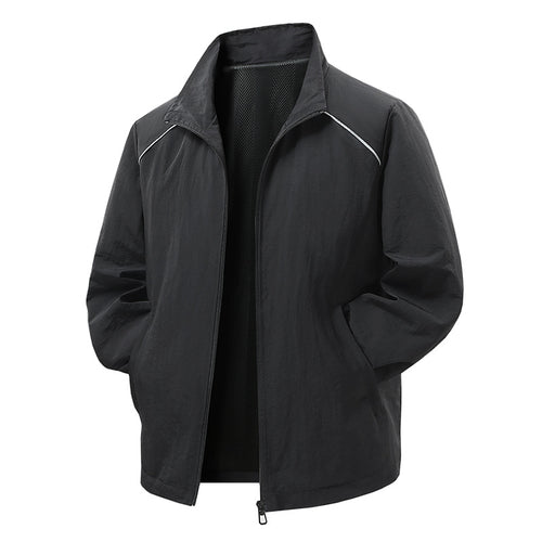 Herren Leichte Wind- und Regenjacke mit Mesh-Innenfutter und reflektierenden Schulterpaspeln Drune