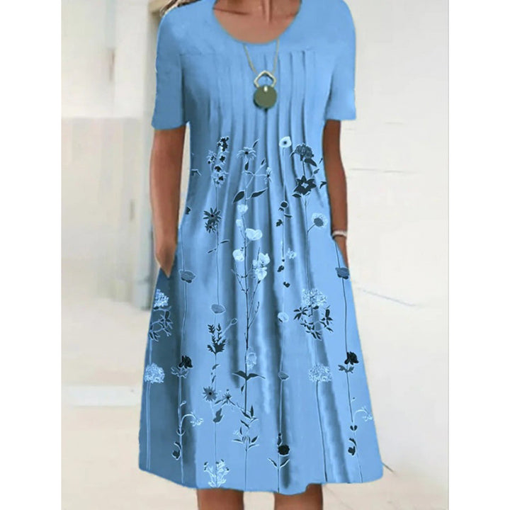 Damen Freizeitkleid mit verspieltem Blumendruck und praktischen Taschen Drune