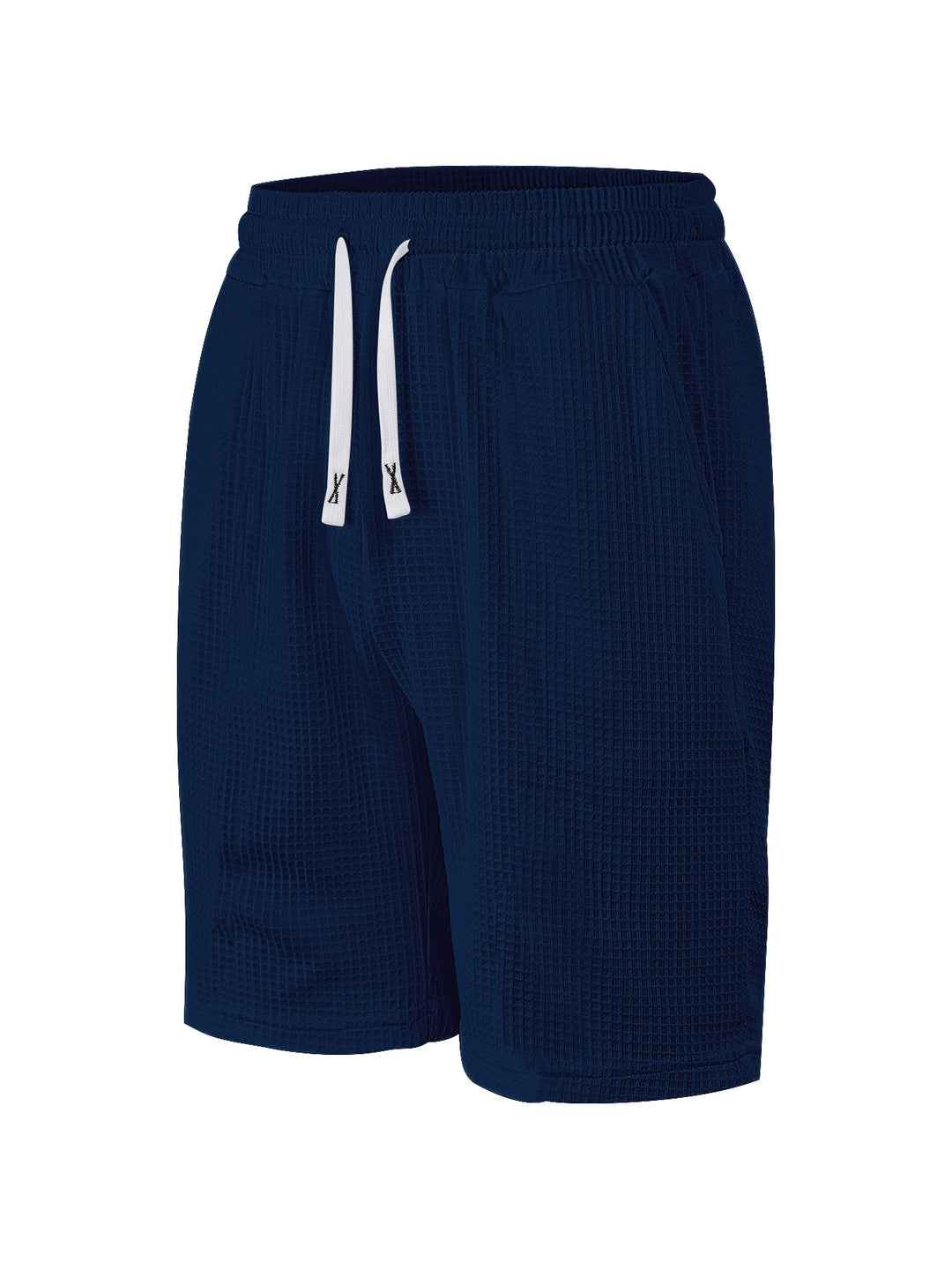 Herren nan atmungsaktive Waffel-Pyjama-Shorts mit elastischem Komfortbund, Tunnelzug und seitlichen Eingrifftaschen Drune