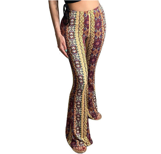 Damen nan ausgestellte Floral-Print Schlaghose mit hoher Taille Drune