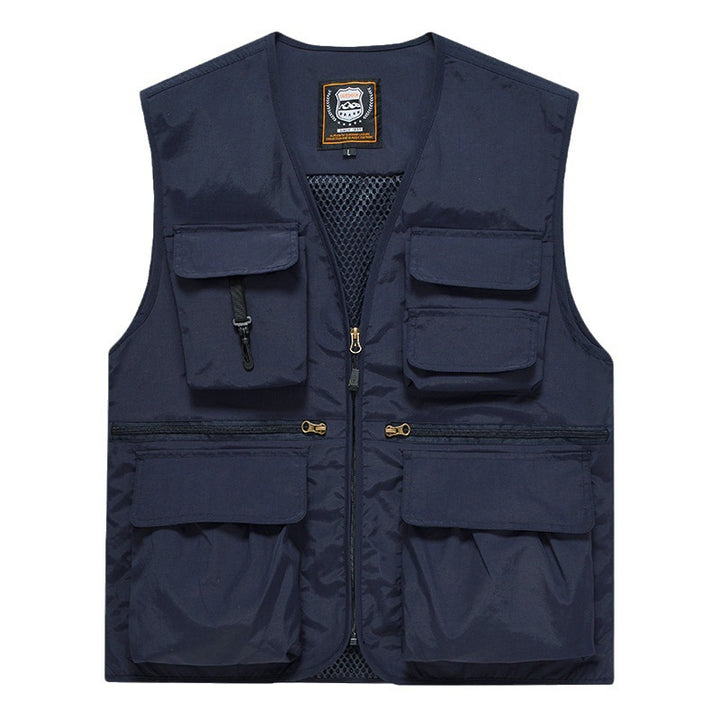 Herren Multifunktionsweste im Expeditionsstil mit Mesh-Innenfutter und Schnellzugriffstaschen Drune