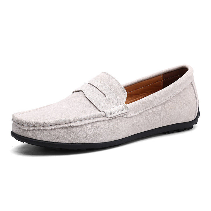 Herren nan eleganter Wildleder-Loafer mit handgenähter Moccasinnaht und rutschfester Gummiprofilsohle Drune