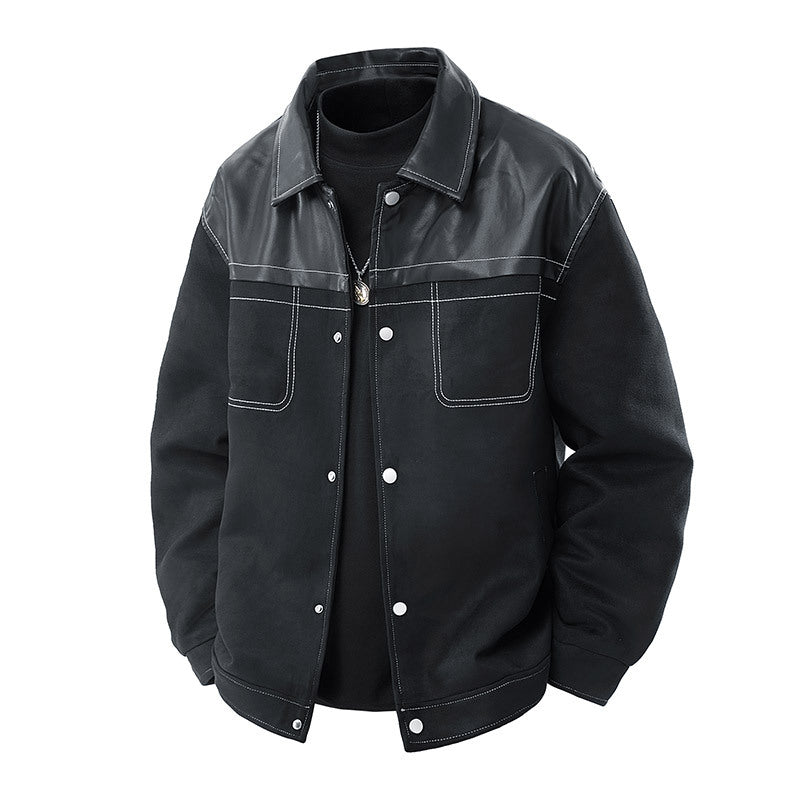 Herren Modische Velourslederjacke Drune