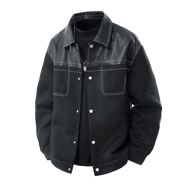 Herren Modische Velourslederjacke Drune