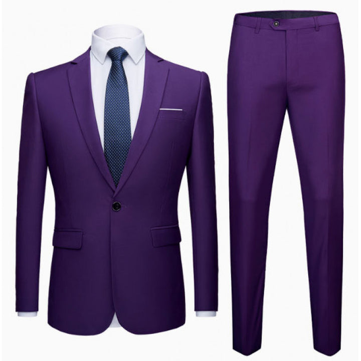 Herren Zweiteiliger Slim-Fit Anzug mit Ein-Knopf-Sakko und schmaler Anzughose Drune