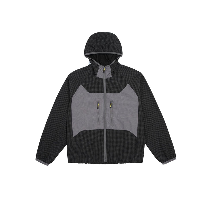 Unisex Leichte Kapuzen-Windjacke mit Ripstop‑Material, Colourblock‑Einsätzen und Fronttaschen Drune