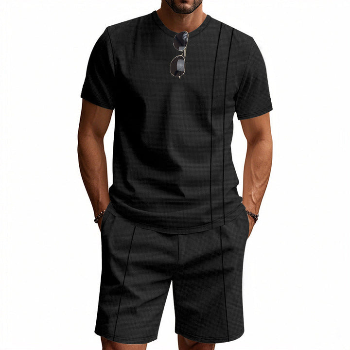 Herren Sportliches Kurzarm- und Shorts-Set aus atmungsaktivem Material Drune