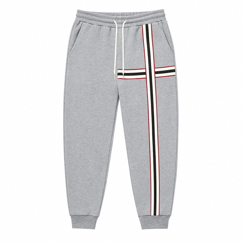 Herren Jogginghose mit kontrastierenden Seiten- und Querstreifen Drune