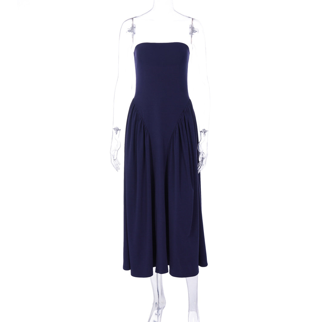 Damen Maxikleid mit schulterfreiem Design und fließendem Schnitt Drune