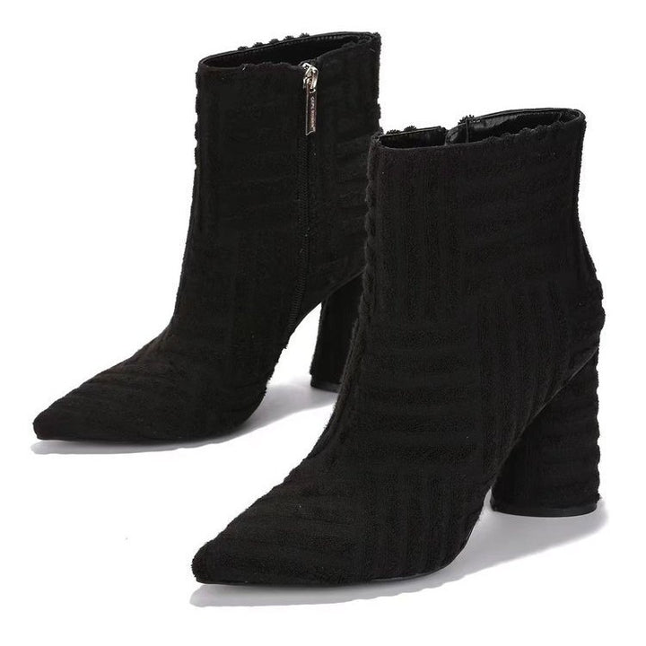 Damen Elegante Stiefeletten mit strukturiertem Obermaterial und praktischem Reißverschluss Drune