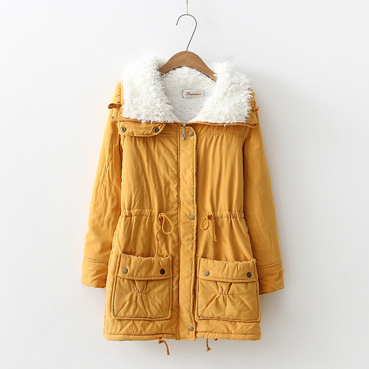 Damen nan winterlicher Parka mit kuscheligem Sherpa-Kragen, taillierendem Tunnelzug und aufgesetzten Klappentaschen Drune