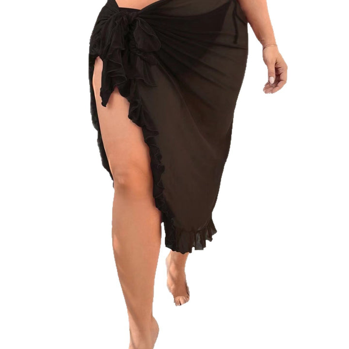 Damen eleganter Strandrock mit Rüschendetails Drune