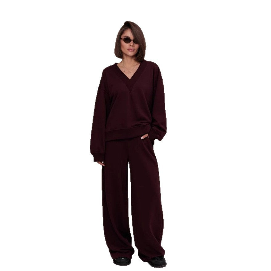 Damen lässiges Sweatshirt- und Jogginghose-Set Drune