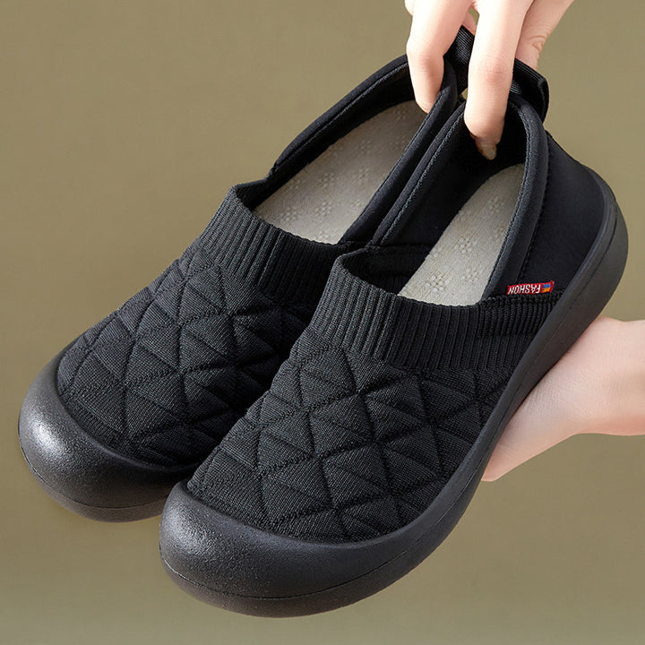 Damen nan gesteppter Komfort-Slipper mit elastischem Sockenkragen und rutschfester Leichtlaufsohle Drune