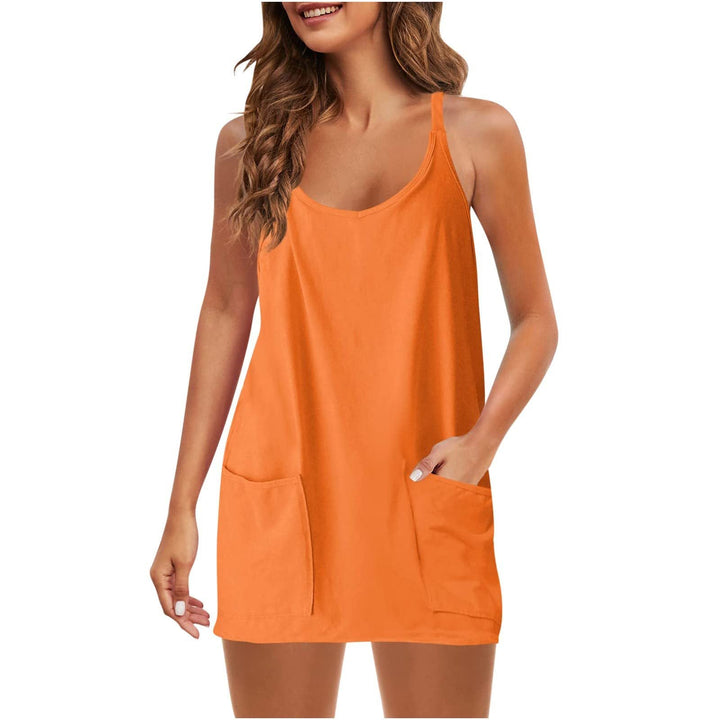 Damen lässiges Nachtkleid mit Taschen Drune