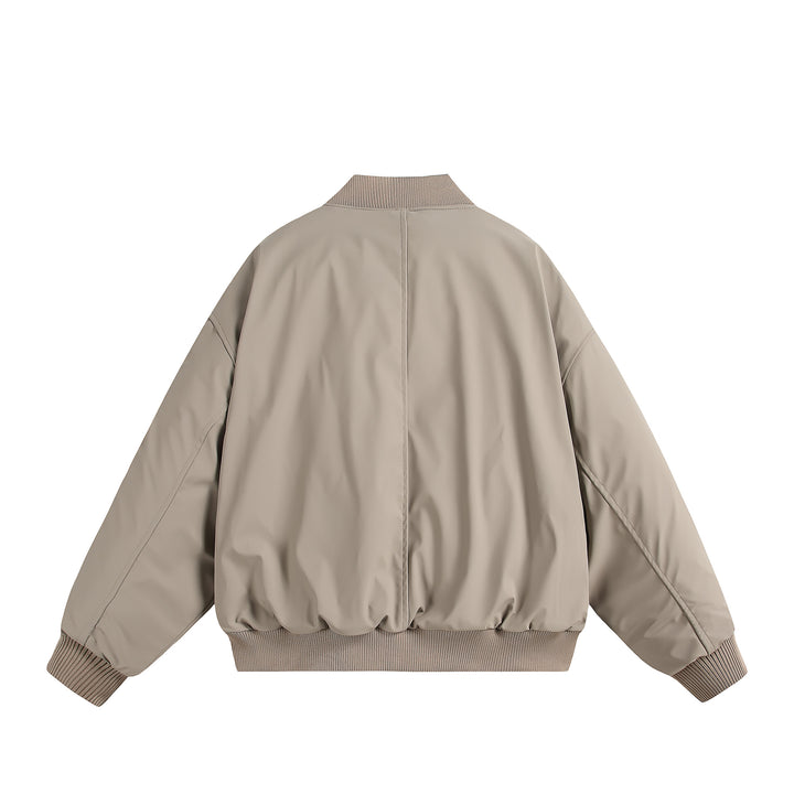 Unisex Kurz geschnittene Oversize-Pufferjacke mit Utility-Ärmeltasche und Rippenbündchen Drune