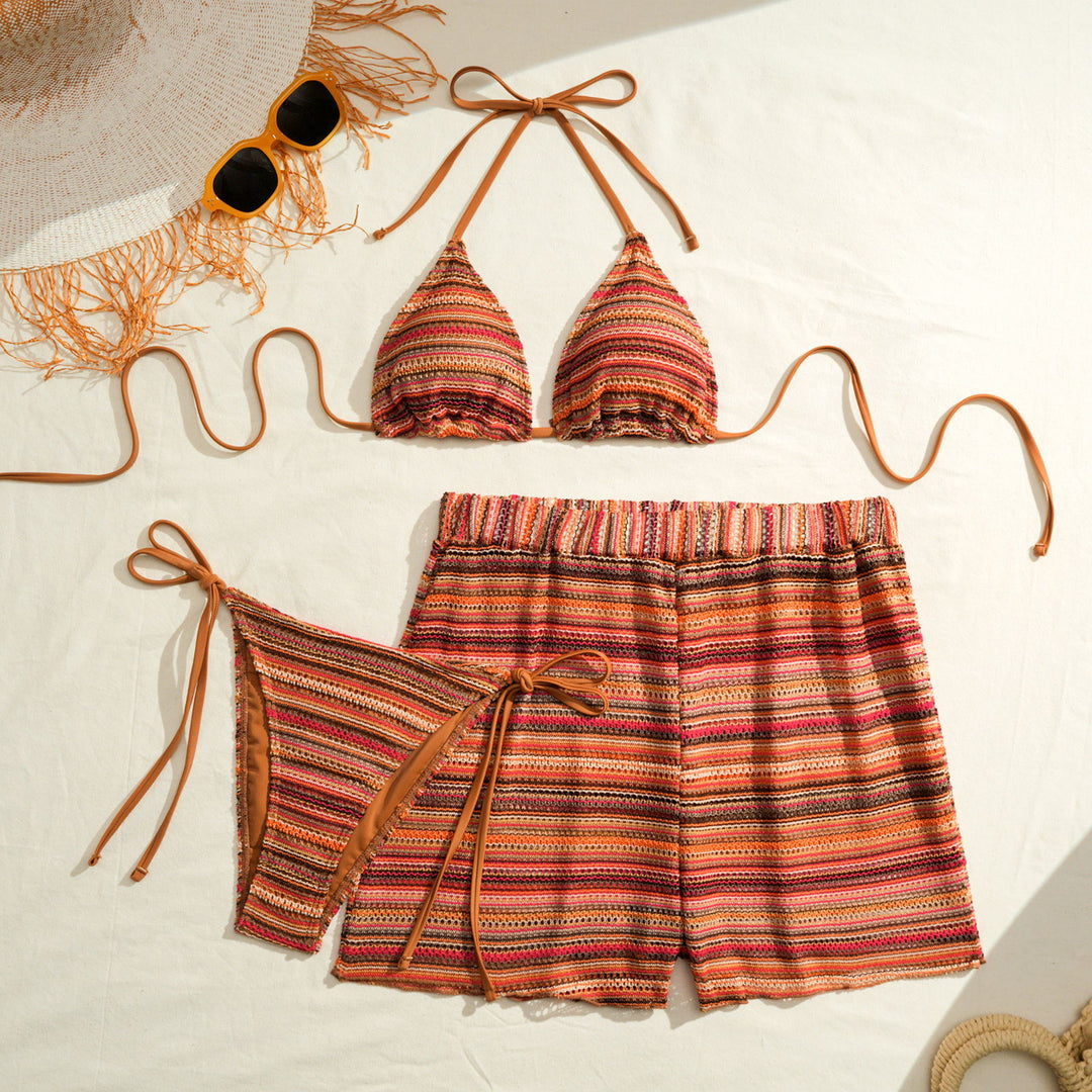 Damen Triangel-Bikini-Set mit luftiger Shorts Drune