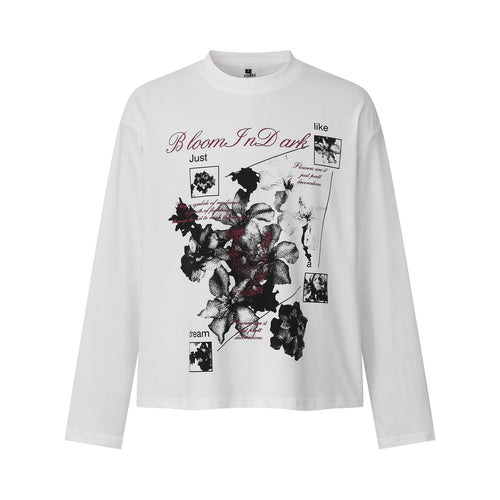 Damen Langarmshirt mit floralem Fotoprint und Oversize-Boxy-Schnitt Drune