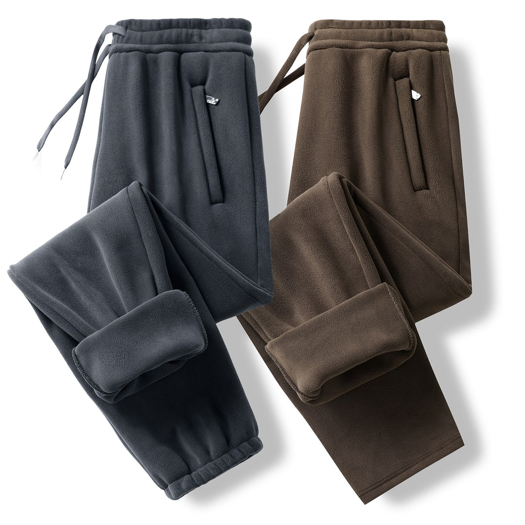 Herren Fleece-Jogginghose mit elastischem Bund, Kordelzug und gerippten Bündchen Drune
