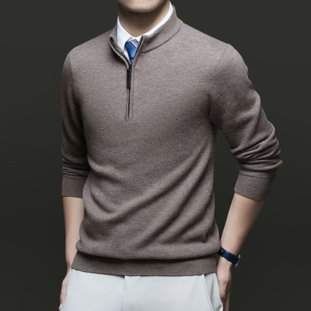 Herren Pullover mit modernem Stehkragen und hochwertigem Reißverschluss Drune