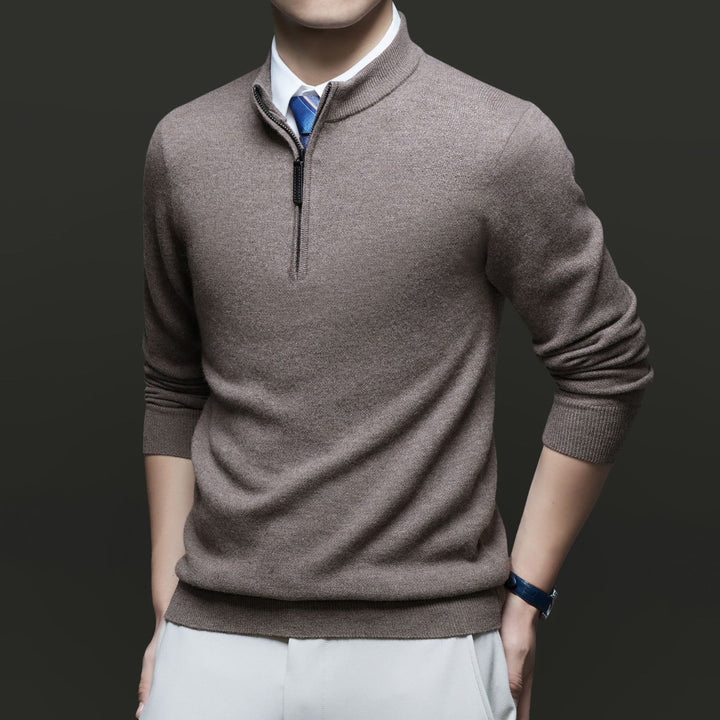 Herren Pullover mit modernem Stehkragen und hochwertigem Reißverschluss Drune