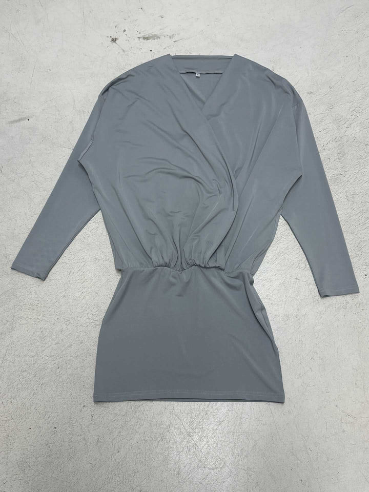 Damen nan drapiertes Wickel-Top mit tiefem V-Ausschnitt, weichem Jerseyfall und tailliertem Bündchen Drune