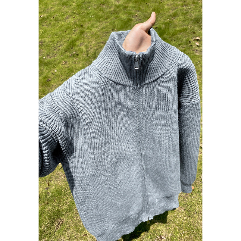 Damen Hochwertiger Strickpullover mit Stehkragen Drune