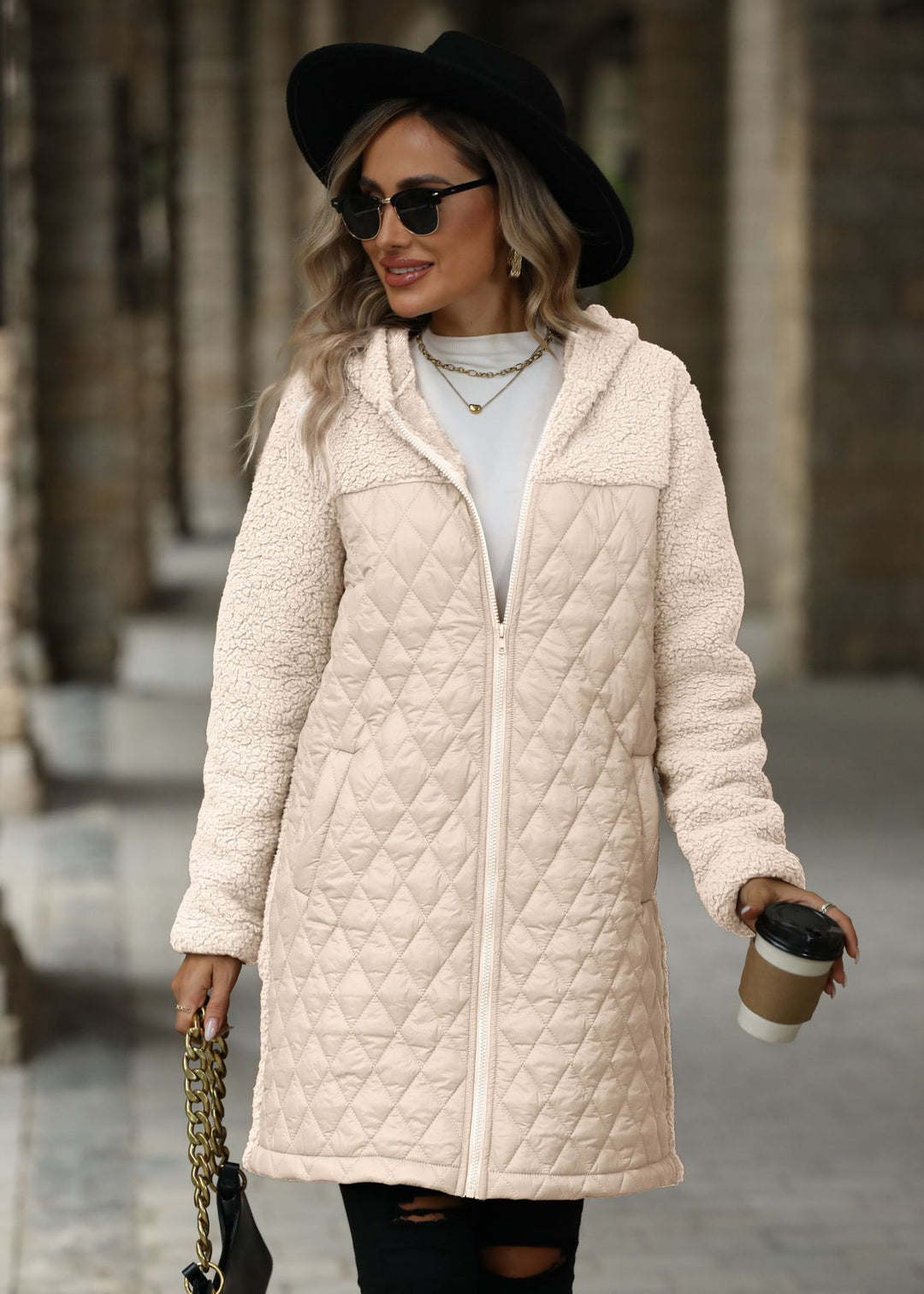 Damen Übergangsjacke mit kuscheligem Fleece und Kapuze Drune