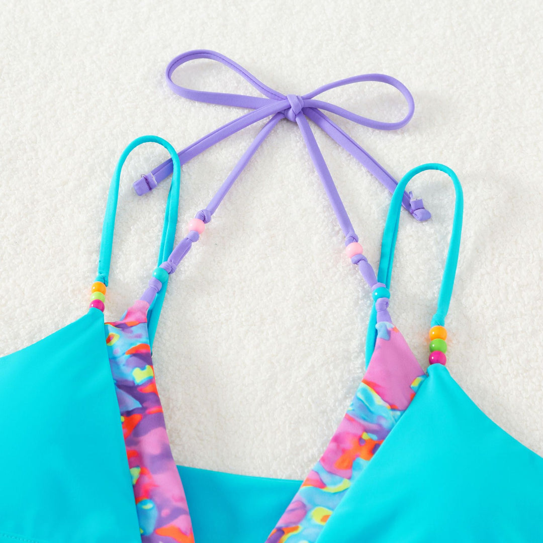 Damen verspielter Bikini mit buntem Floral-Design Drune