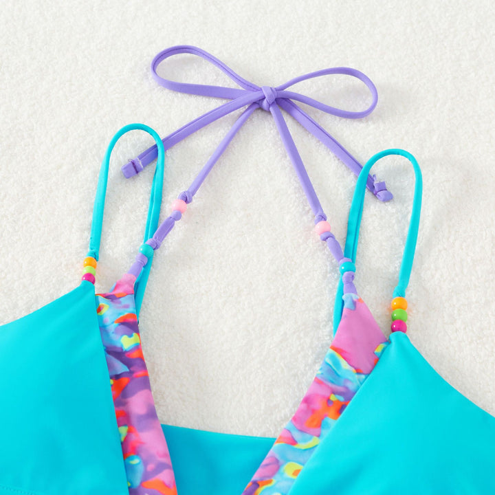 Damen verspielter Bikini mit buntem Floral-Design Drune