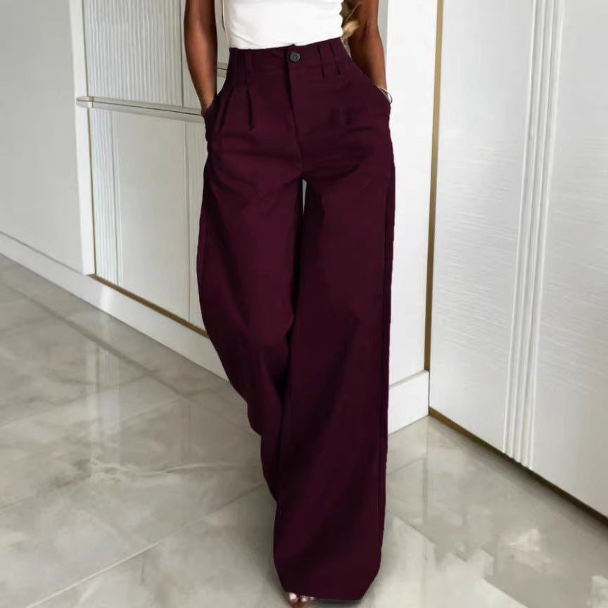 Damen Weite Anzughose mit eleganten Bundfalten Drune