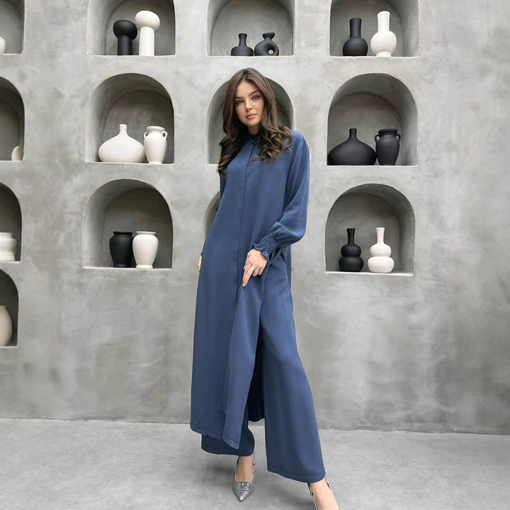 Damen Elegantes Hemdkleid mit verspieltem Saum Drune