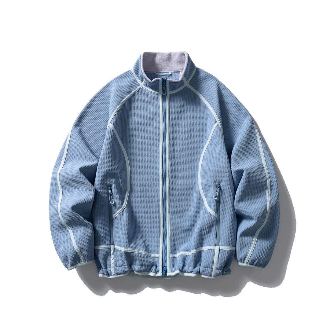 Unisex Struktur-Fleecejacke mit Reißverschluss, Raglanärmeln und elastischem Saum Drune