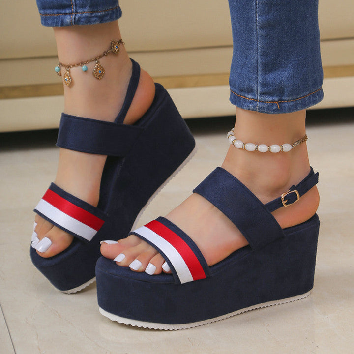 Damen Plattform-Sandalen mit modischem Riemchen-Design Drune