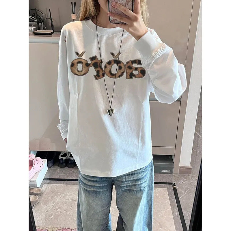Damen Langarmshirt mit kreativem Grafikdesign Drune