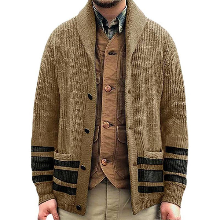 Herren Grobstrickcardigan mit modernen Details und praktischen Taschen Drune