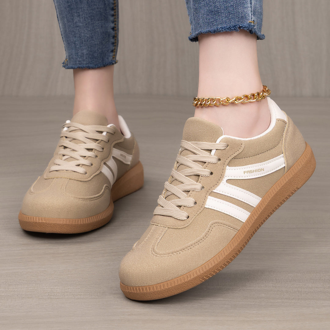 Damen nan retro-inspirierter Low-Top Sneaker mit Velours- und Synthetikbesatz Drune