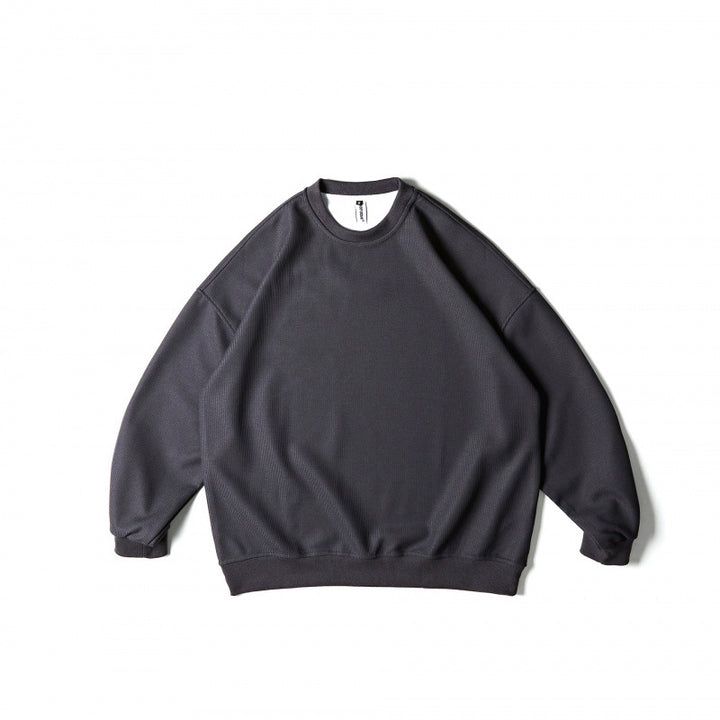 Unisex Weitgeschnittenes Sweatshirt mit Waffelstruktur, Rundhals und gerippten Bündchen Drune