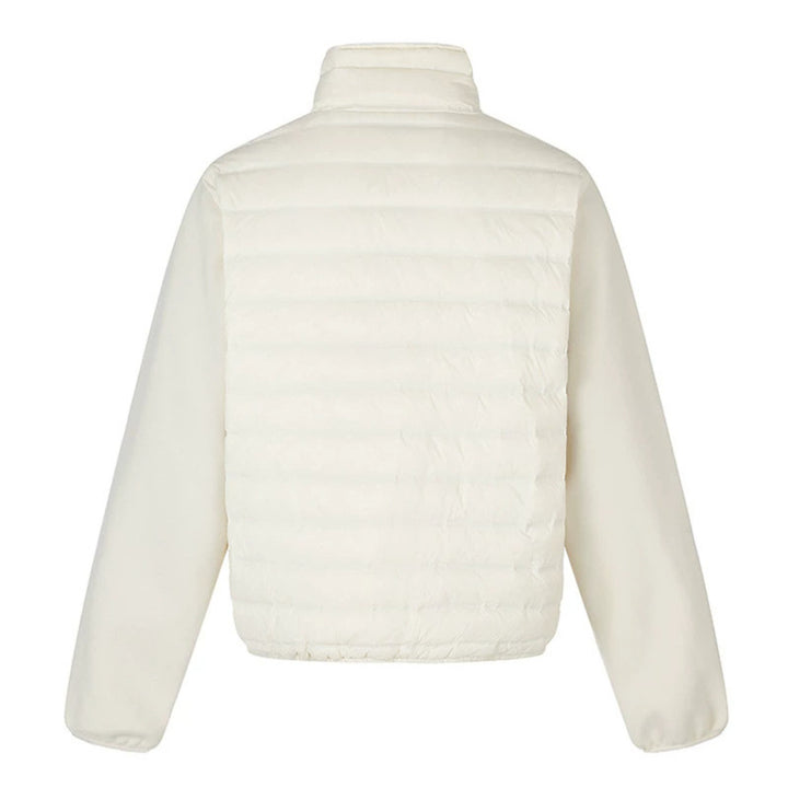 Damen gesteppte Hybrid-Jacke mit asymmetrischem Schalkragen und elastischem Bund Drune
